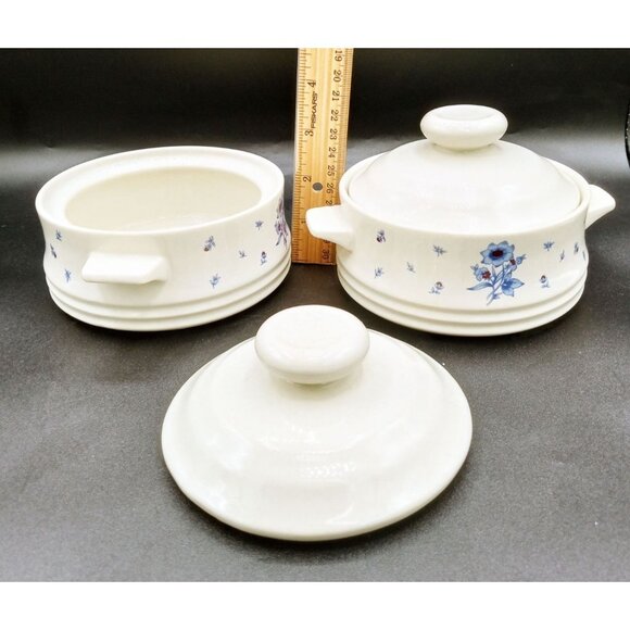 Casserole Dishes Versailles Stoneware Lids Set Floral Pattern Bake Serve Store - Picture 3 of 16